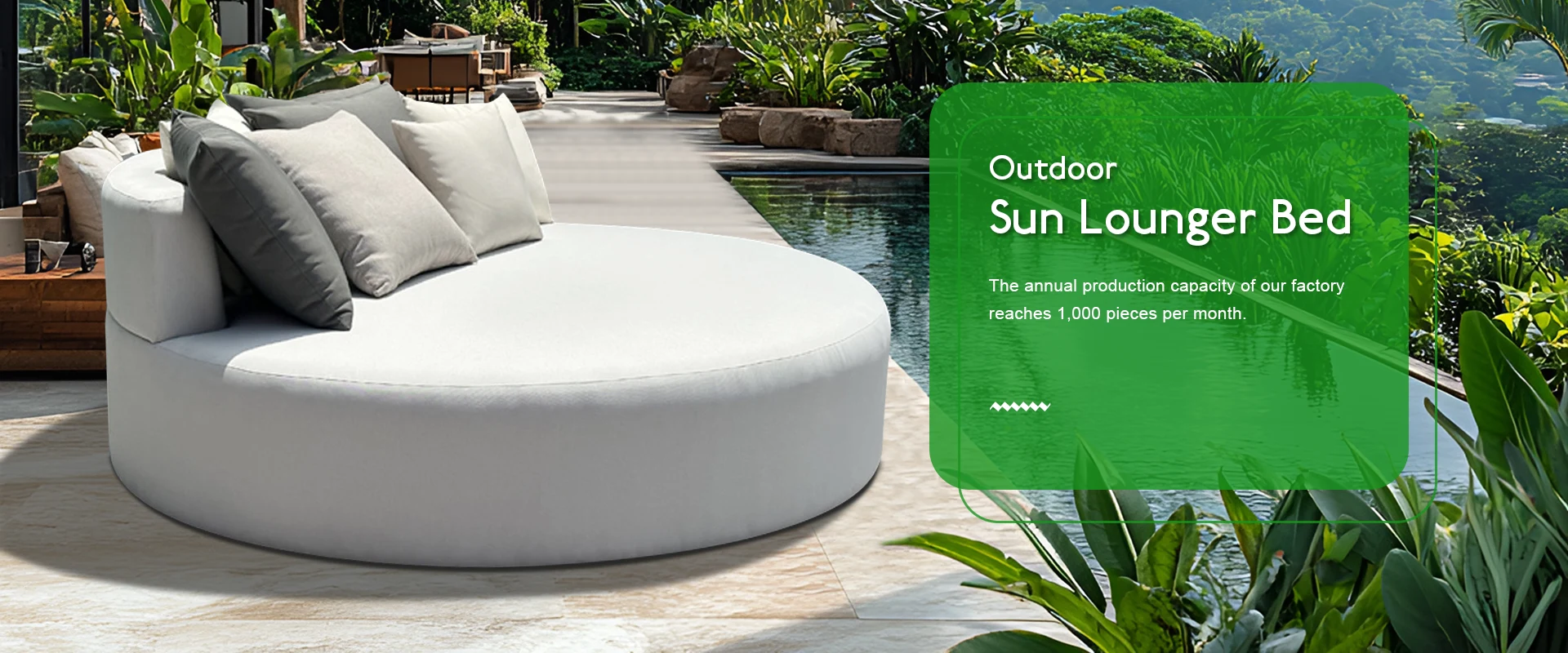 ပြင်ပ Sun Lounger အိပ်ရာပေးသွင်း