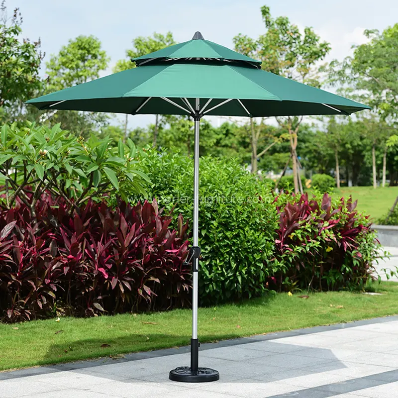 All-Aluminum ဖွဲ့စည်းပုံမှာနှစ်ဆ Milan Outdoor Parasol