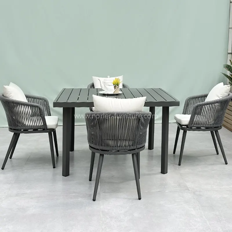 ဖက်ရှင် Outdoor Outdoor Aluminum ကြိုးထမင်းစားပွဲ set