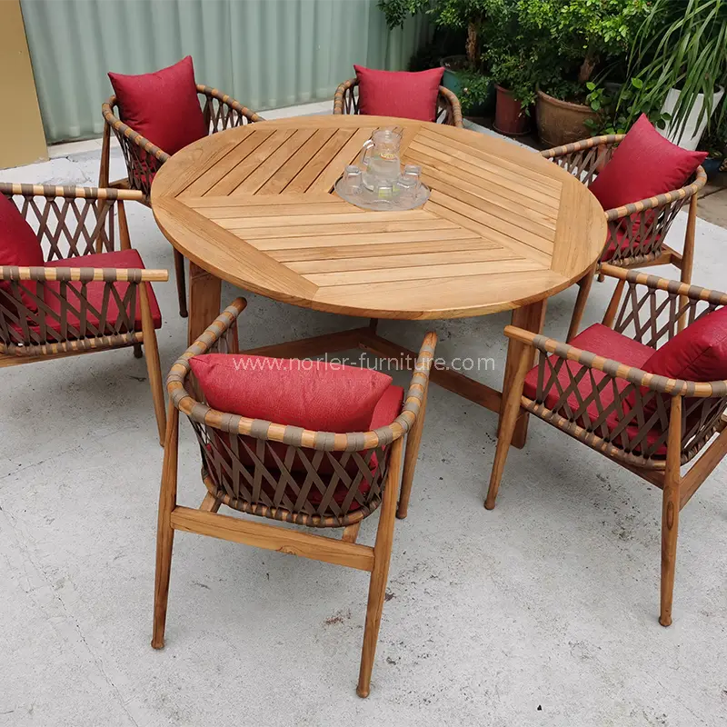 High-End Outdoor Teak Wood frame ယက်ထမင်းစားခန်း set set