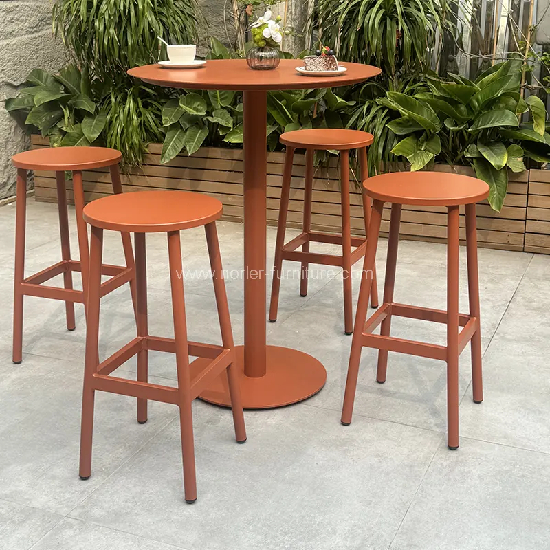 အရည်အသွေးမြင့်ဒီဇိုင်း Orange Aluminum frame bar bar ကုလားထိုင်