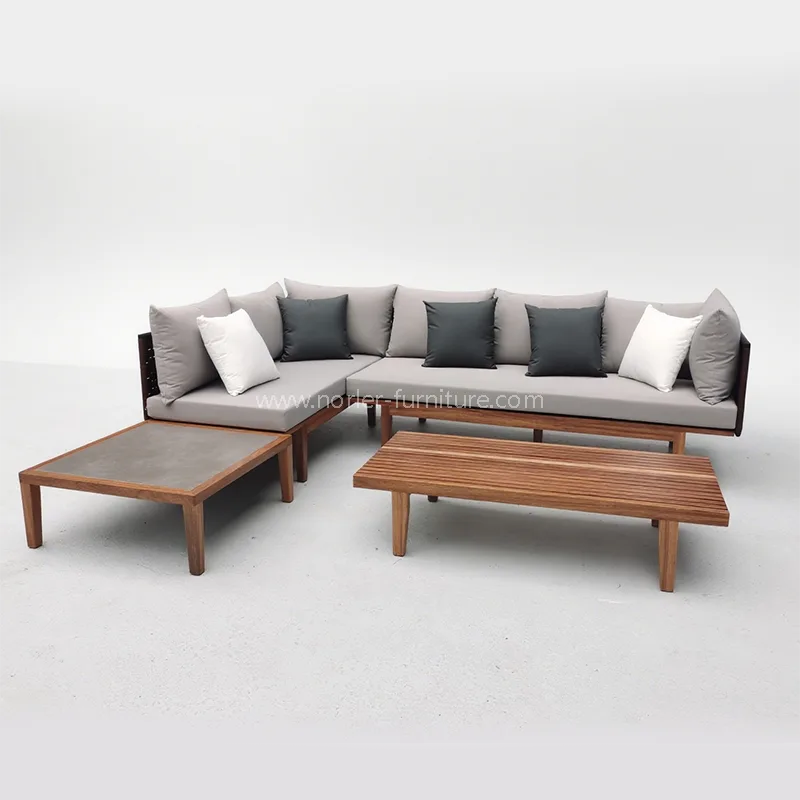 ခေတ်သစ်ပြင်ပကျွန်းသစ် Teak Wood frame ကြိုး wenta sofa ခေတ်သစ်ပြင်ပကျွန်းသစ် Teak Wood frame ကြိုး wenta sofa