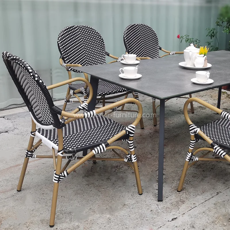 ခေတ်သစ်ရေစိုခံ Durable လူမီနီယမ် Pe Rattan စင်္ကြံ