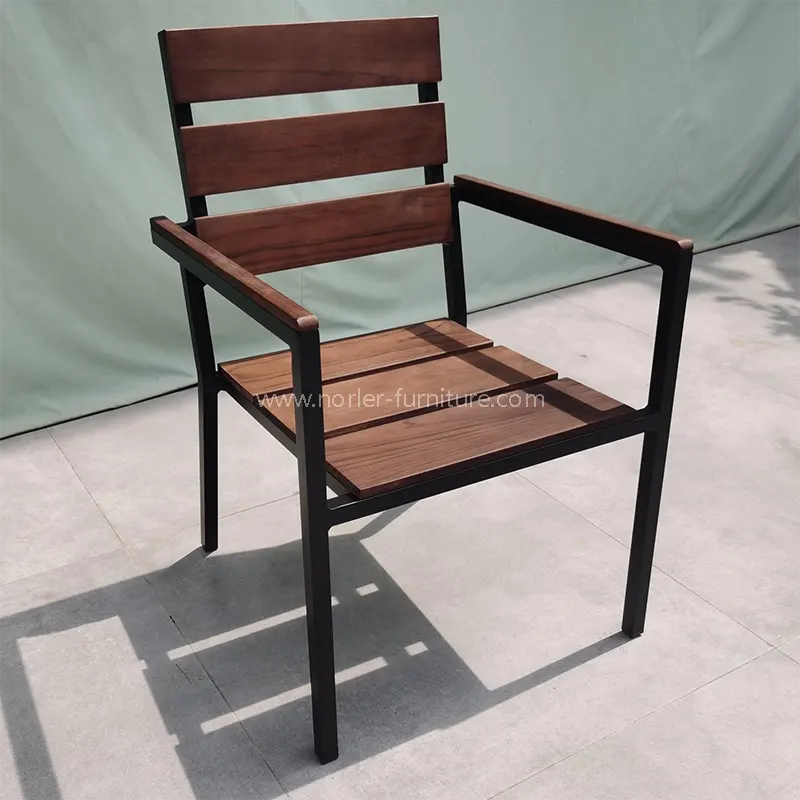 Outdoor Aluminum frame full Teak သစ်သားကုလားထိုင်