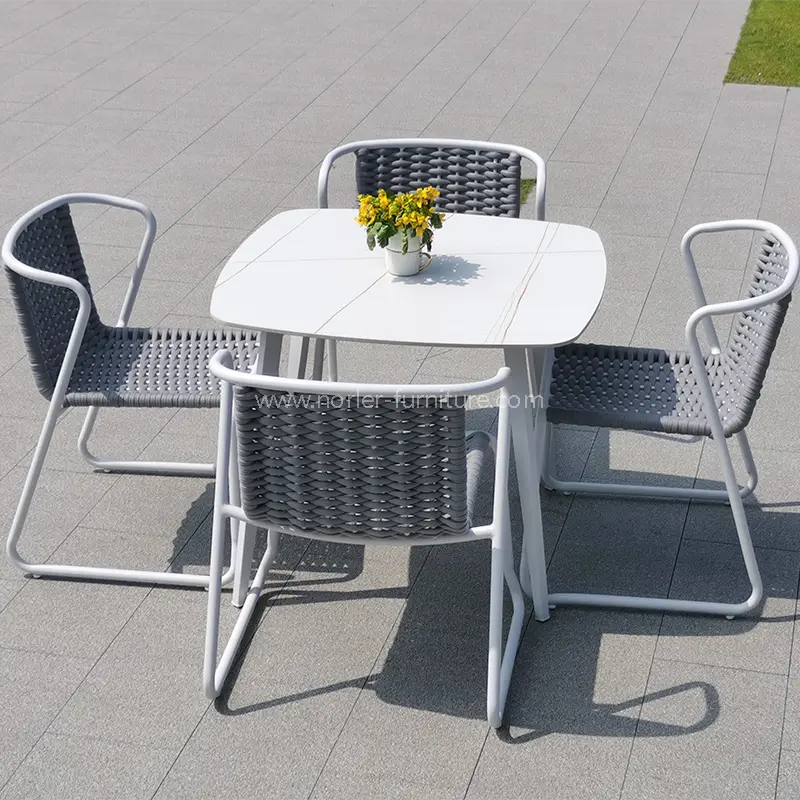 Outdoor Aluminum ဘောင်ဘောင်ဝဘောင်ရေစိုခံ Balcony Set