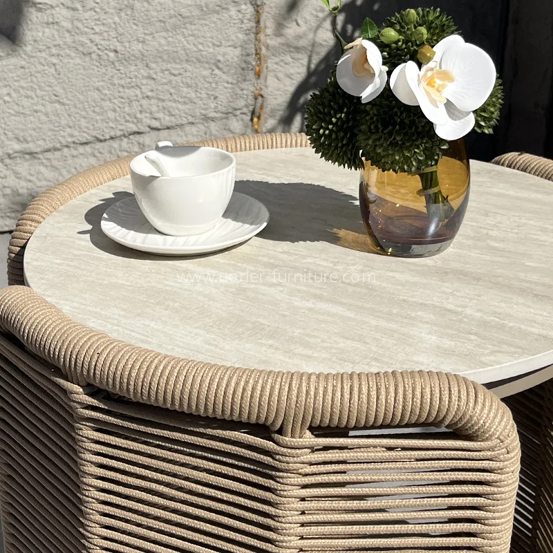 Outdoor Aluminum ကြိုးယက်လုပ်ခြင်းဆိုင်ရာအပန်းဖြေကုလားထိုင်ခြေချည်းတပ်