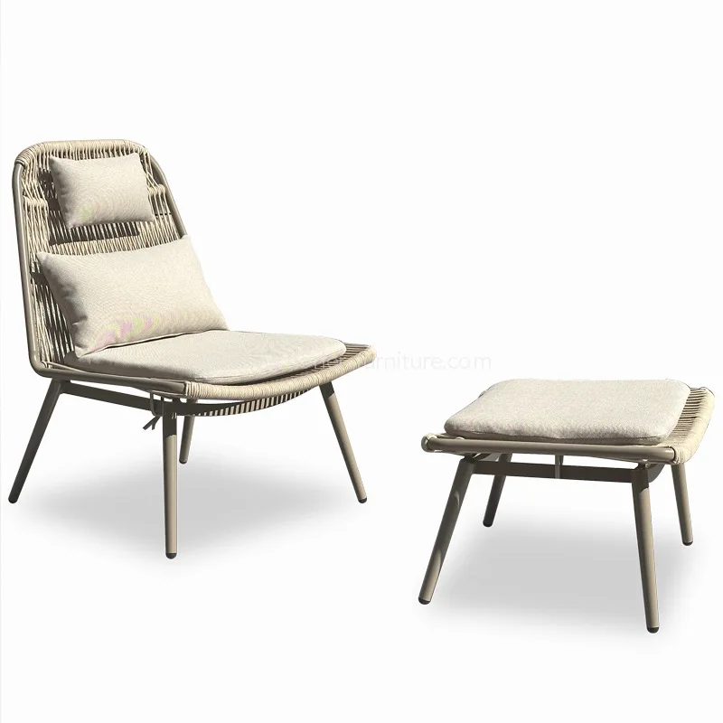 Outdoor Aluminum ကြိုးယက်လုပ်ခြင်းဆိုင်ရာအပန်းဖြေကုလားထိုင်ခြေချည်းတပ်