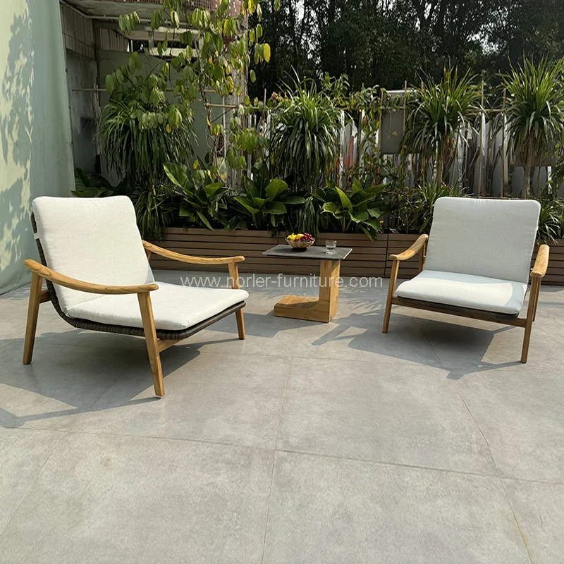 အပြင်ဘက်လသာဆောင် Teak Wood Garden Set