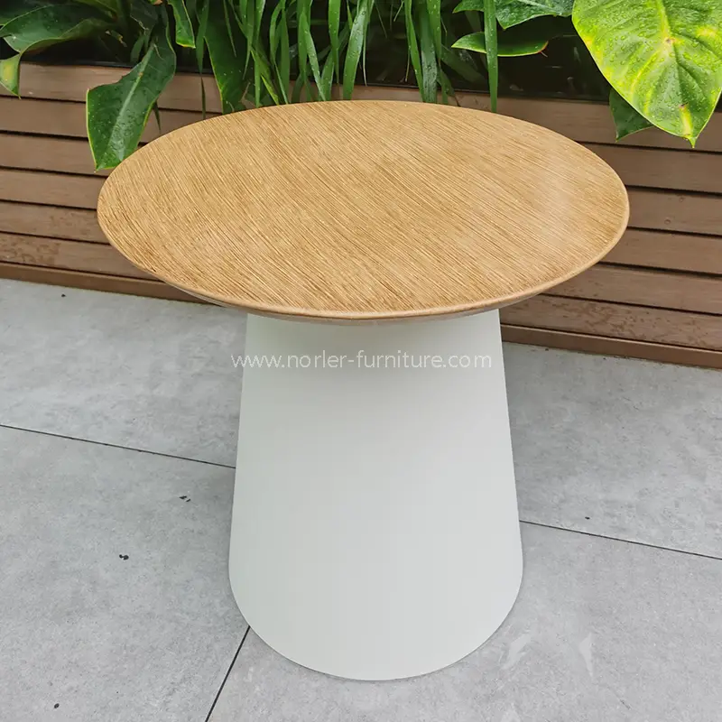 Outdoor Brush Wood Grain Grain Aluminum frame ကော်ဖီစားပွဲ