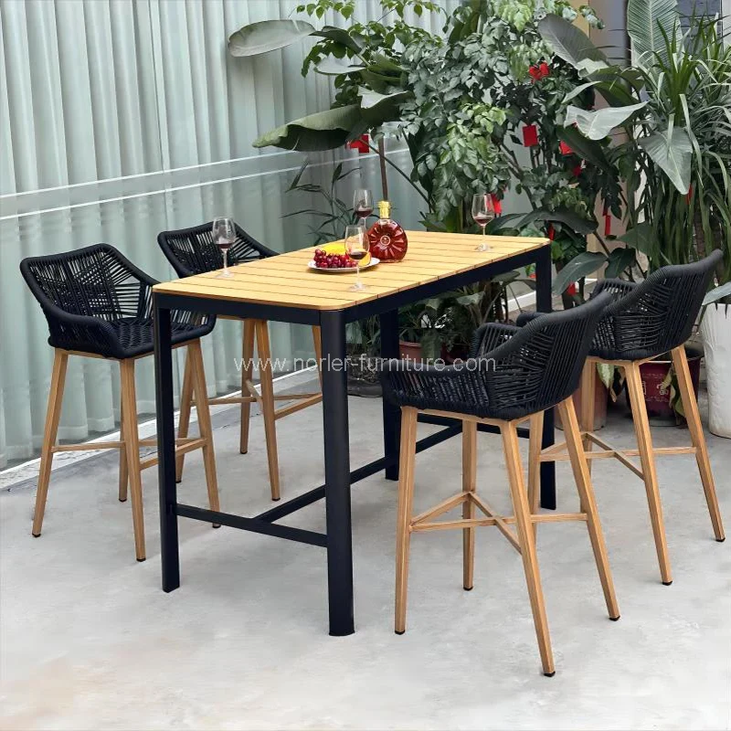 အပြင်ဘက်ဥယျာဉ်လသာဆောင် Teak Wood Bar ကို set