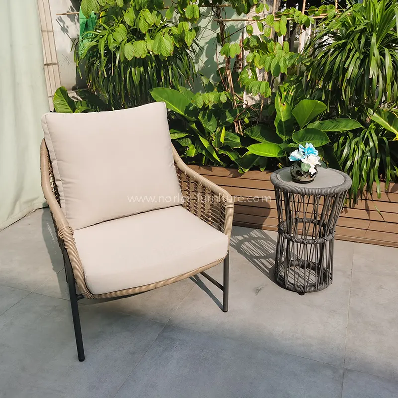 Outdoor Pe Rattan Garden Balcony Table နှင့်ကုလားထိုင်