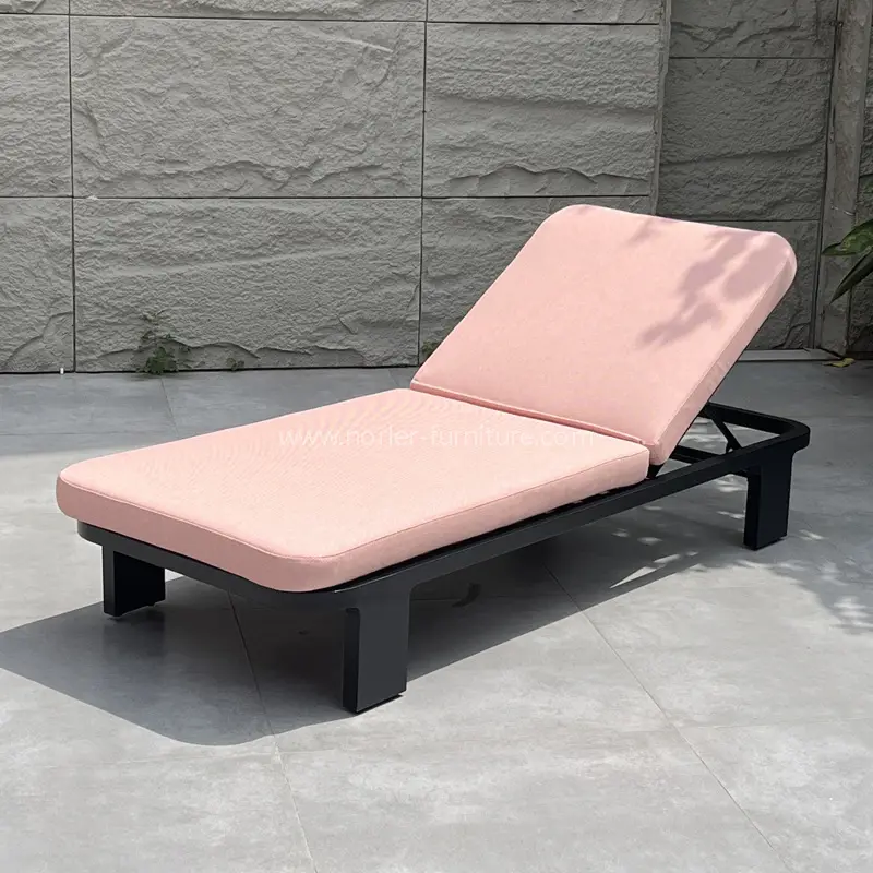 Outdoor Waterproof ပန်းရောင် Pinkinum frame Sun Lounger